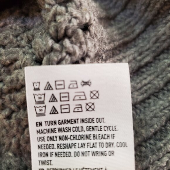 AMERICAN EAGLE SZ M Womens Cotton/Wool Blend Diamond Pattern Knit Sweater Gray - Picture 10 of 11